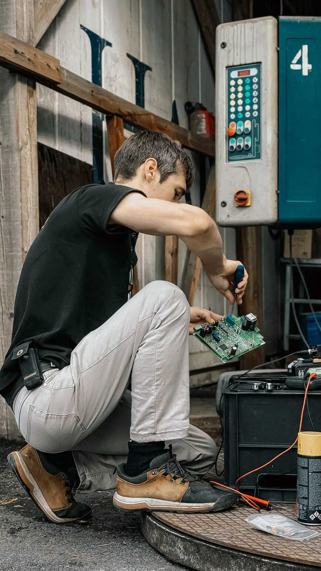 Technicien intervenant sur une installation